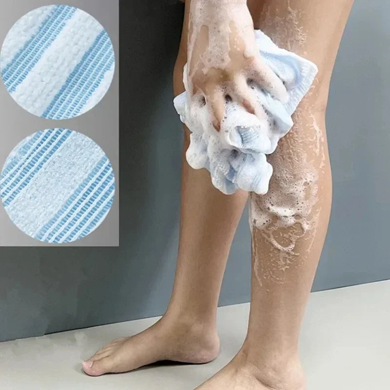 Exfoliating Washcloth Back Scrubber Shower Men Women Silver-ion