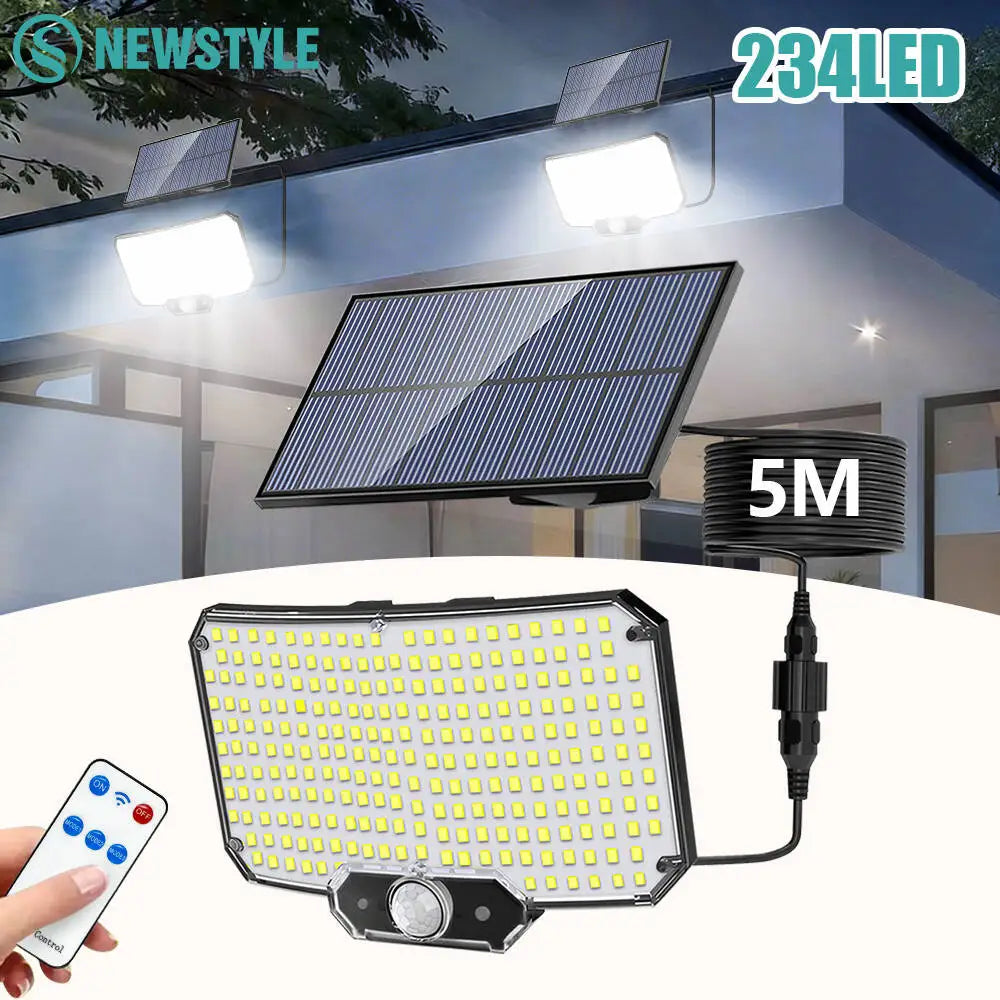 Solar Outdoor LED Security Light Solar Light with Motion Sensor 318/234/200 LED Waterproof Powered Flood Lights for Patio Garage Zpaxo
