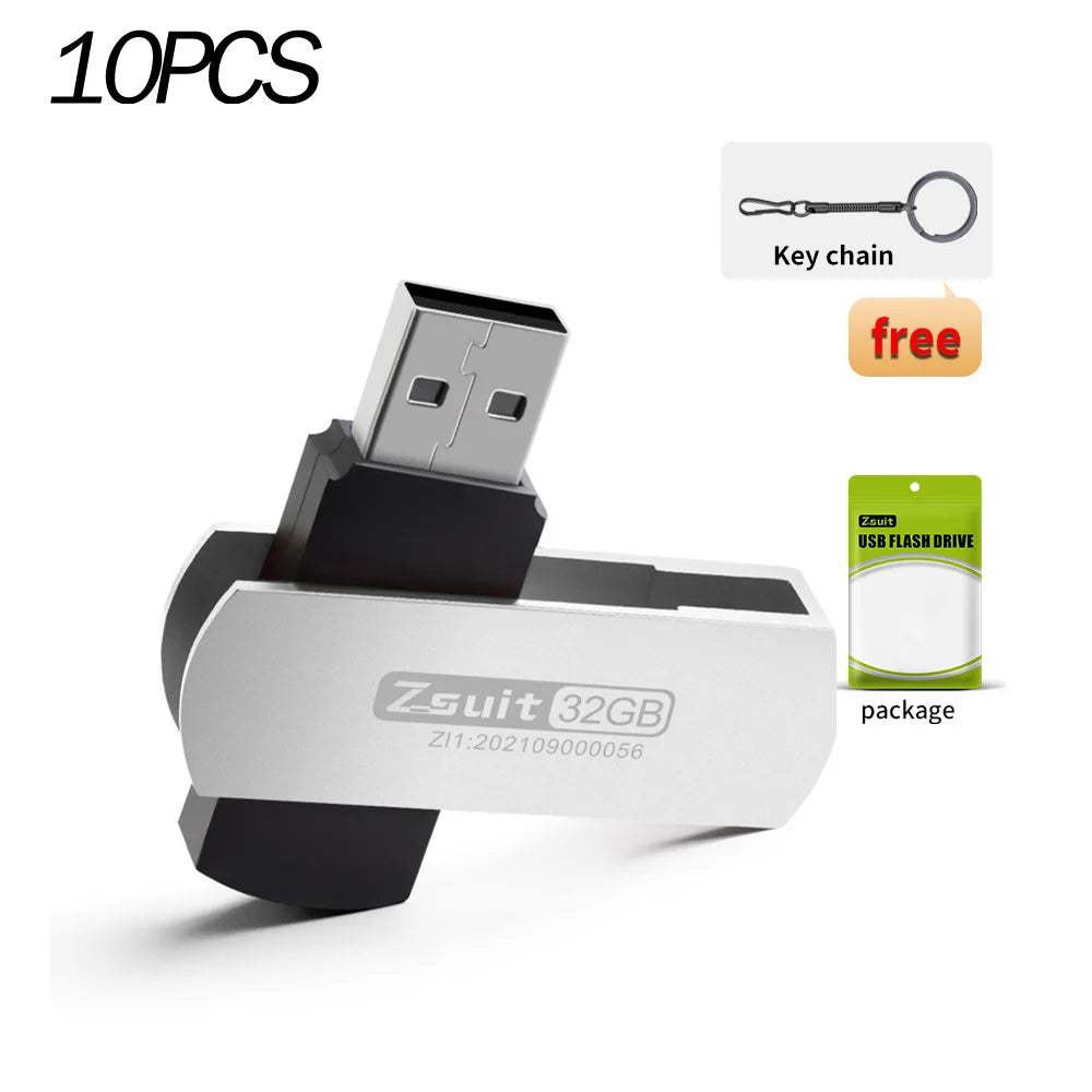 10PCS/LOT Free LOGO USB Flash Drive 4G 8G 16G Metal Usb Stick With Key Gift High Speed Memory U Disk Pendrive 3.0/2.0 Free Shipp Zpaxo usb 2.0-32GB Silver