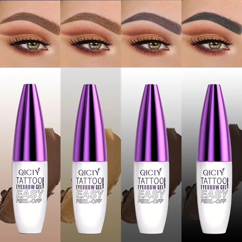Waterproof Peel-off Eyebrow Tattoo Tint Gel Lasting Film Forming Black Eyebrow Dye Cream Semi-permanent Natural Eyebrow Makeup Zpaxo