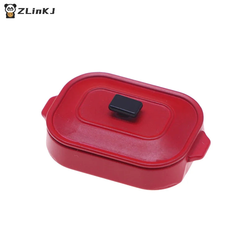 ▶1Pc Mini Red Simulation Cooking Pot Model Dollhouse Kitchen Decoration Miniature Food Play Scene Prop Zpaxo
