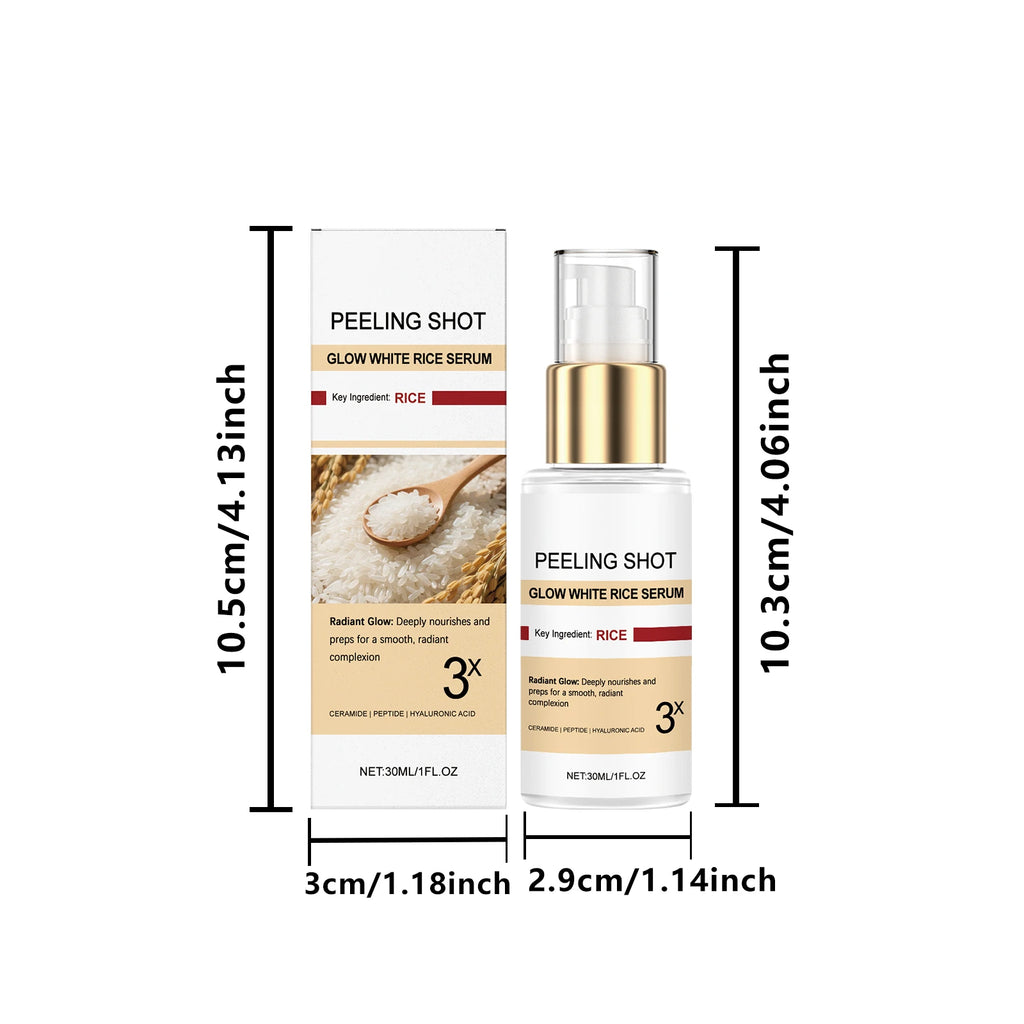 Glow Brightening Rice Essence Moisturizing Nourishing Even Skin Tone Improves Dullness Oil-Control Brightening Serum Skincare Zpaxo