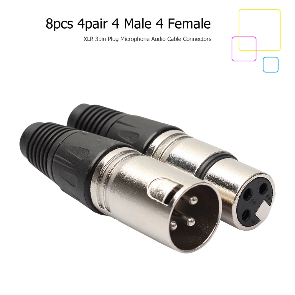 40- 3Pin XLR Audio Cable Connector Microphone Wire Socket MIC Male Zpaxo