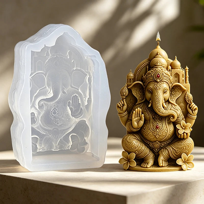 3D Wolf Big Ben Indian Elephant Taj Mahal Lion Colosseum Tiger Candle Silicone Mold DIY Soap Aroma Gypsum Craft Mold Home Decor Zpaxo