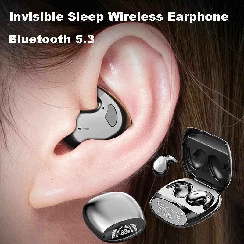 Mini Sleep Invisible Earbuds Tiny Hidden Headphones Bluetooth 5.3 Earphone Noise Cancelling Sports Stereo TWS Wireless Headsets Zpaxo