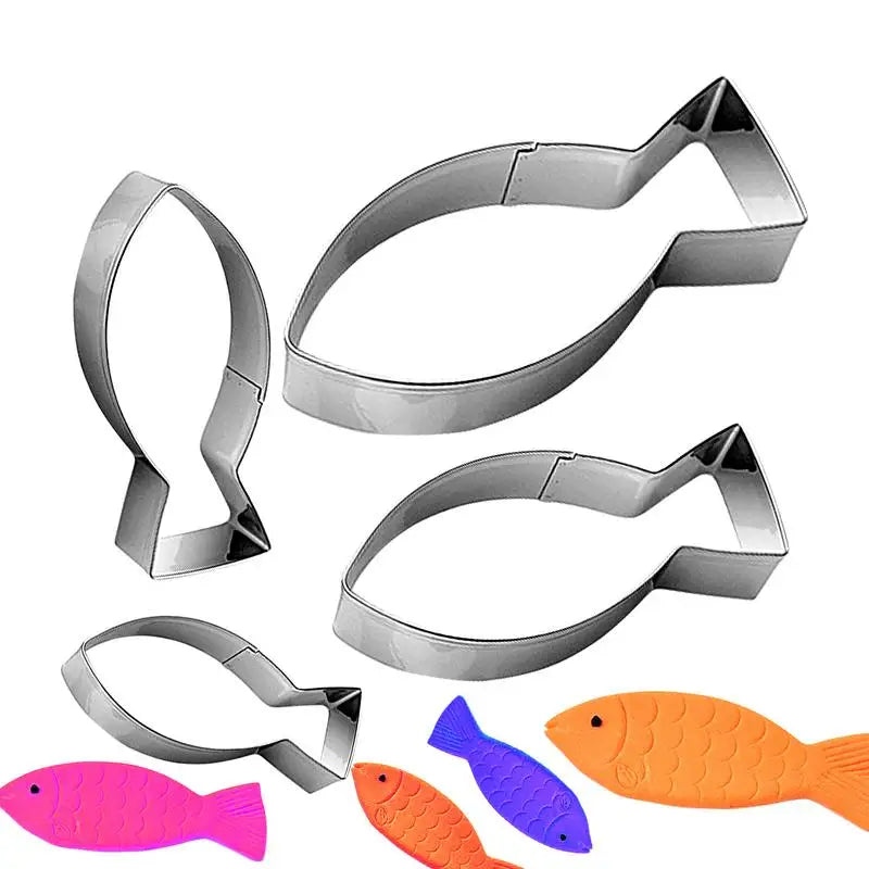Stainless Steel Cartoon Fish Cookie Cutter Aquatic Animal Molds Cake