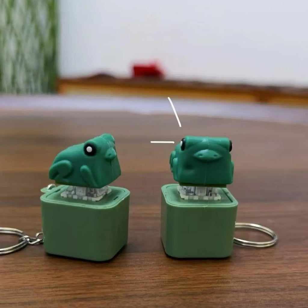 Frog Fidget Keychain Stress Relief Button Toy Sensory Clicking Game