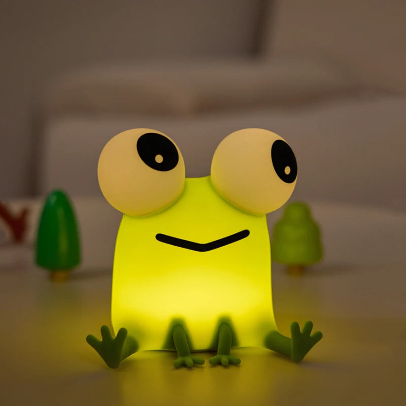 Cute Rabbit Night Light Novelty LED Squishy Animal Night Lamp 3 Brightness Level Dimmable Rechargeable Touch Lamp Zpaxo Frog Night Light