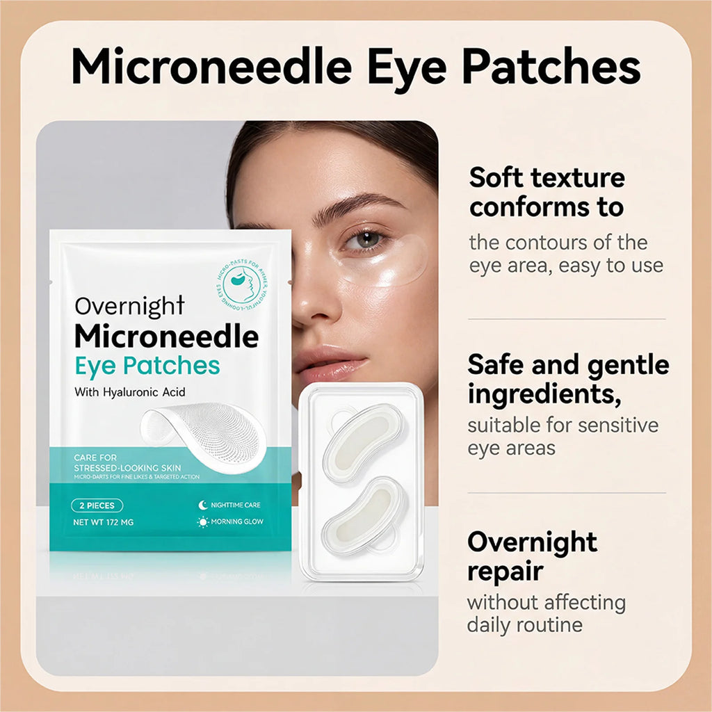 Hoygi Microneedle Eye Patches – Hyaluronic Acid Overnight Mask Eye Treatment Patch Zpaxo