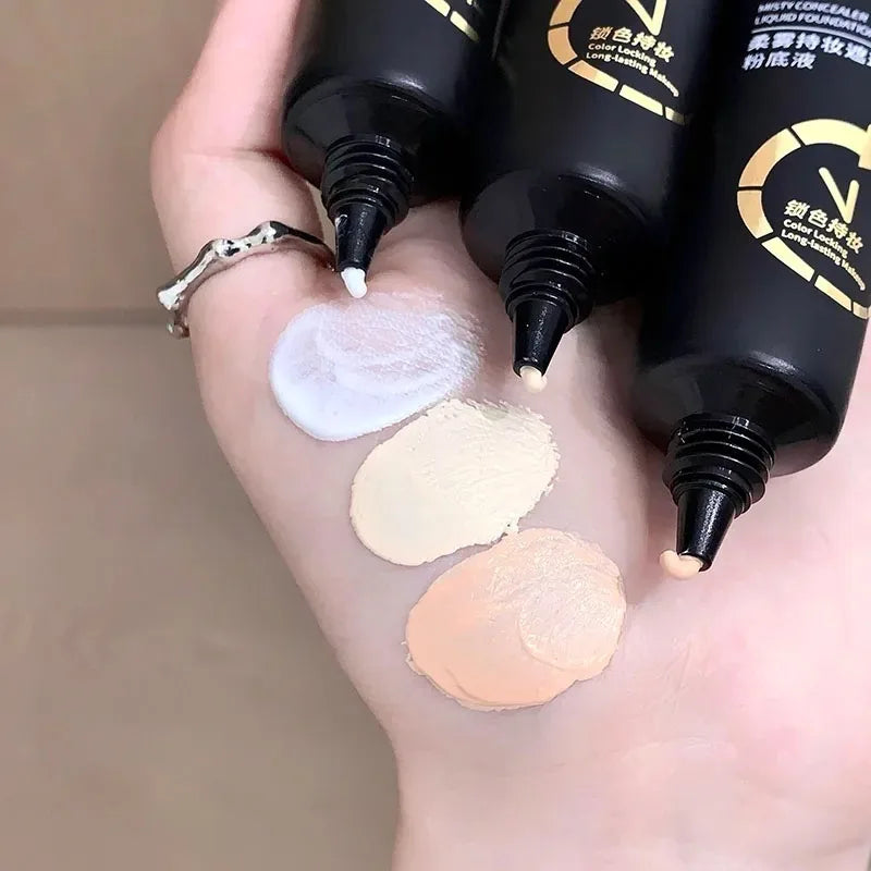 White Liquid Foundation for Halloween Goth Makeup Waterproof Full Coverage Primer High Concealer Cosplay Foundation Face Paint Zpaxo