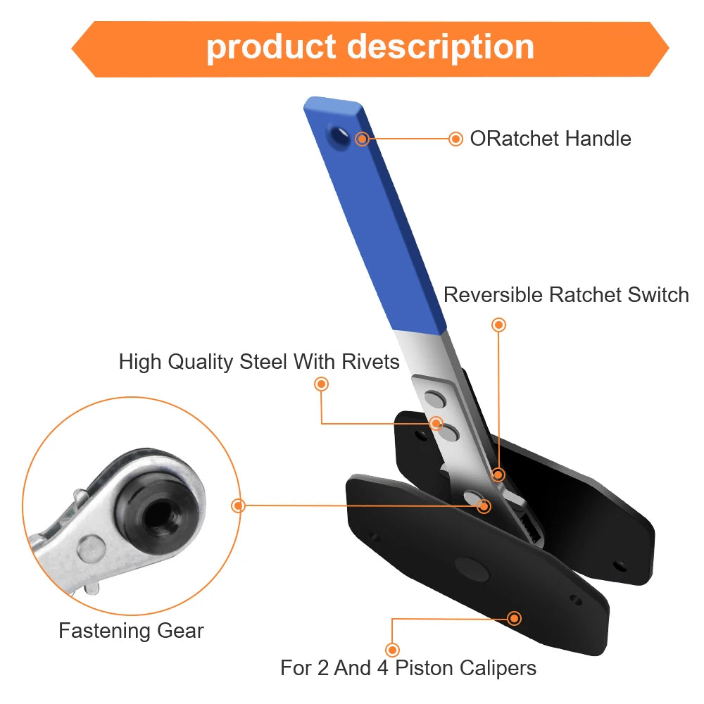 Press Brake Caliper Wrench Spreader Tool Car Ratchet Piston Single