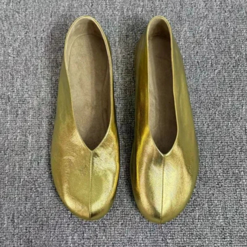 Women's Round Closed Toe Comfortable Solid Single Shoes Spring Autumn Zpaxo