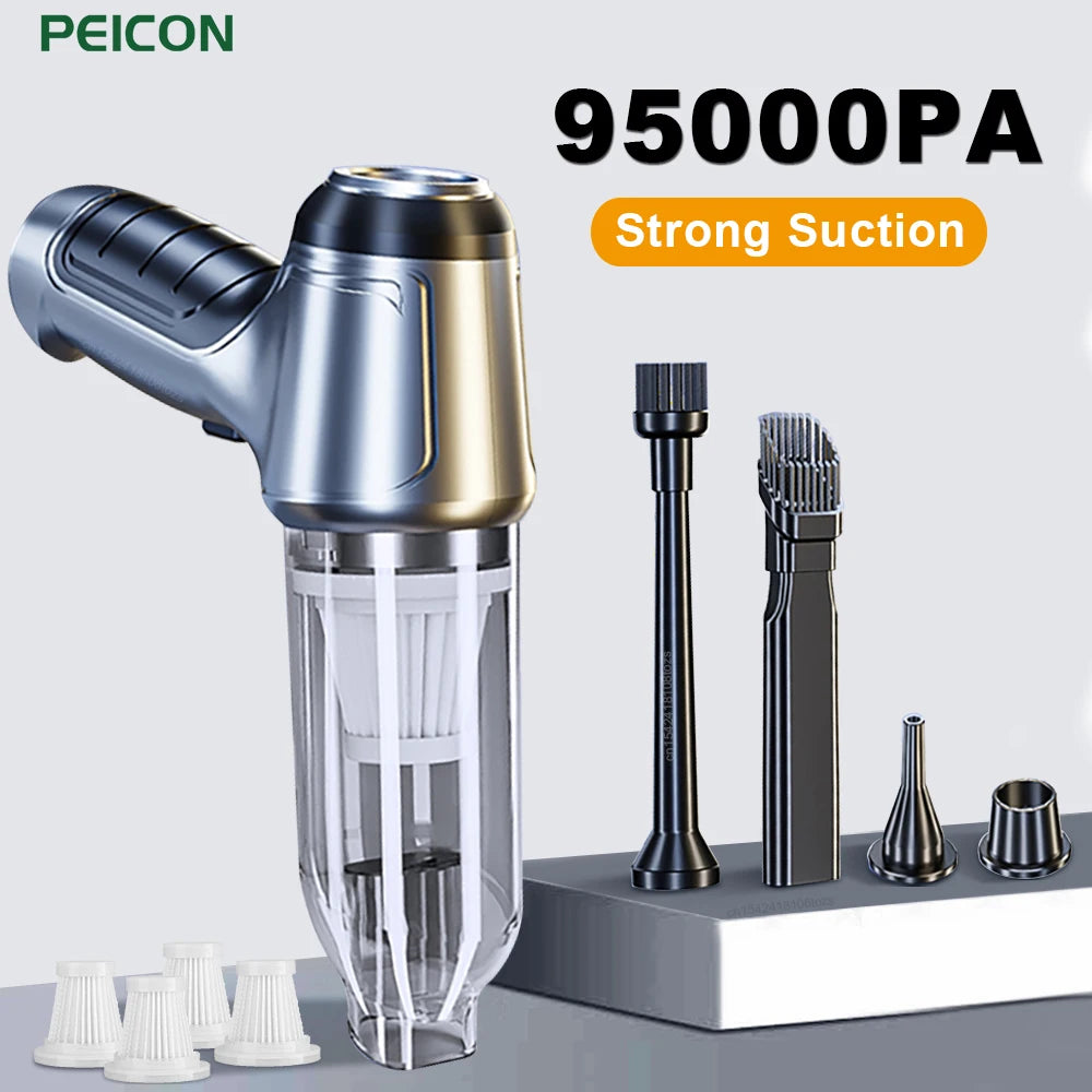 Car Vacuum Cleaner 95000PA Strong Suction Home Portable Handheld Auto