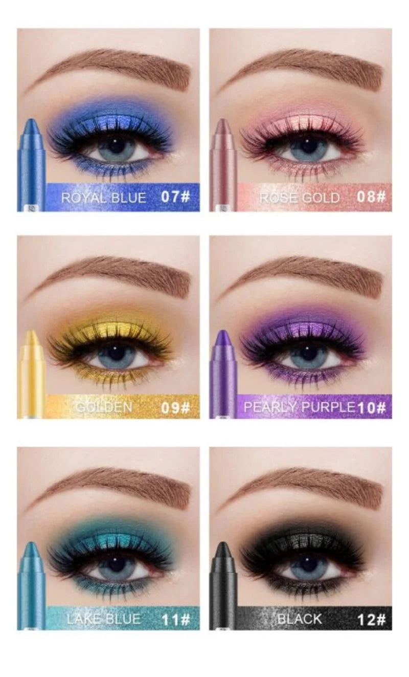 Eyeshadow Pen, Eyeliner Pen, Eyeshadow Stick, Eyeshadow Pen for Lower Eyelid, Pearlescent Eyeshadow Pen with Sharpener, Foaming Pen, Single-Color Eyeshadow Pen, Pearlescent Lower Eyelid Eyeshadow, Highlighter, Smudge-Proof Zpaxo