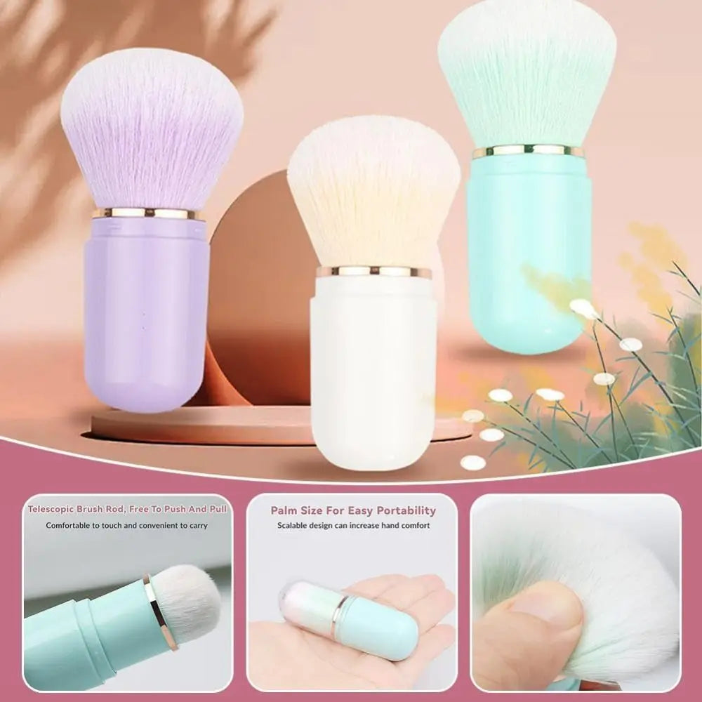 Retractable Kabuki Brush Capsule-shape Cute Travel Makeup Zpaxo