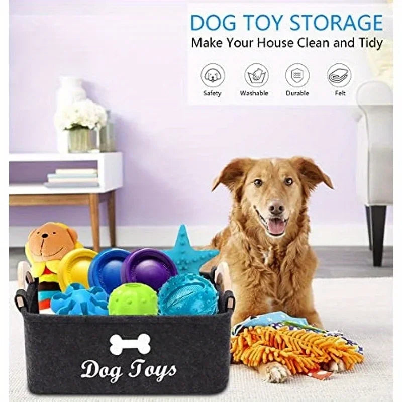 Pet dog toy felt storage box home storage basket dirty clothes storage bag storage basket Pet dog toy felt storage box Zpaxo
