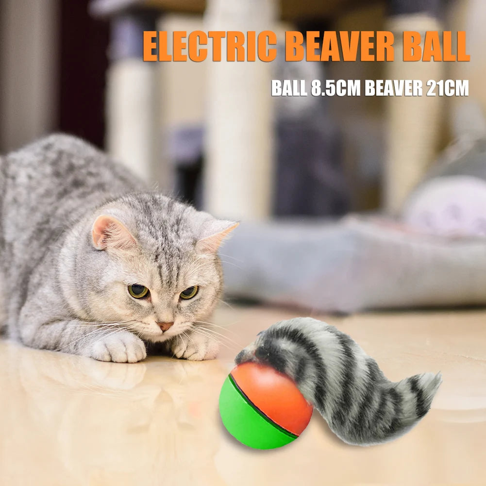 Electric Beaver Weasel Rolling Ball Pet Dog Cat Interactive Chasing Toys Random Traning Dogs Agility Toys Supplies Zpaxo