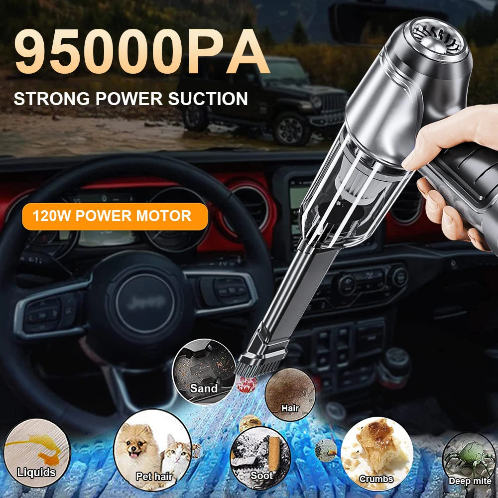 Car Vacuum Cleaner Wireless Duster Handheld Pump Home Portable