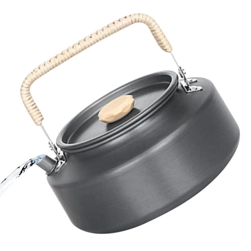 Portable Camping Kettle Ergonomic Metal Lightweight Tea Pot Silicone