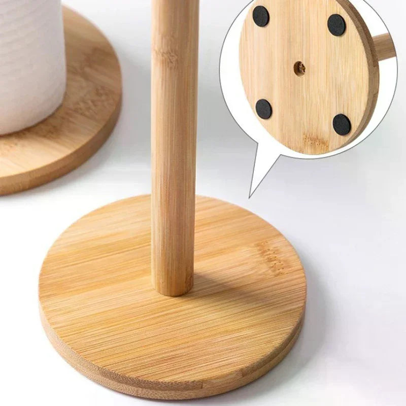 Kitchen Toilet Storage Accessories Wooden Roll Paper Towel Holder Zpaxo