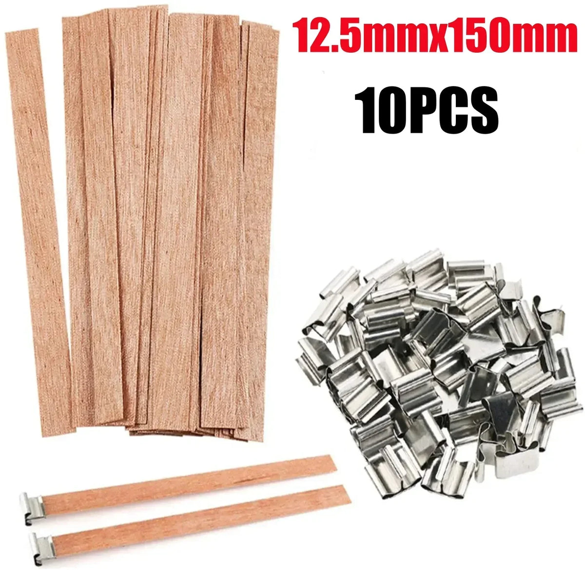 Handmade Soy Wax Candles Wooden Wicks DIY Aromatic Single Wick Design Zpaxo M-10PCS