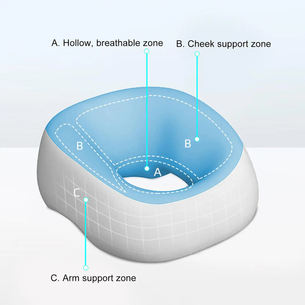 Face Pillow Sleeping Facial Breathable Soft Contour Headrest Portable