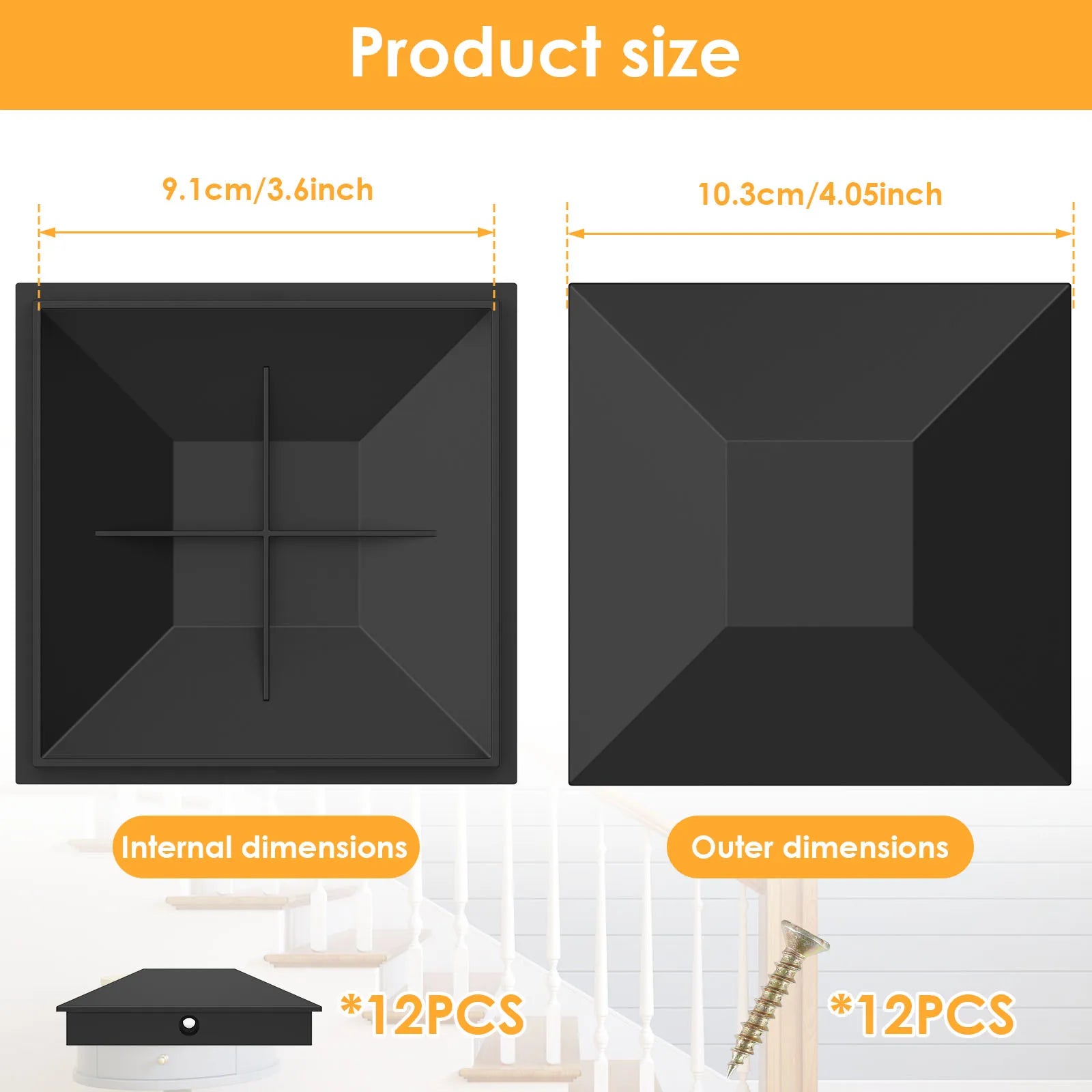 12Pcs Wood Fence Post Covers Sturdy Plastic Deck Post Cover Waterproof Heat Resistanc Deck Post Caps for Protecting Garden Fence Zpaxo