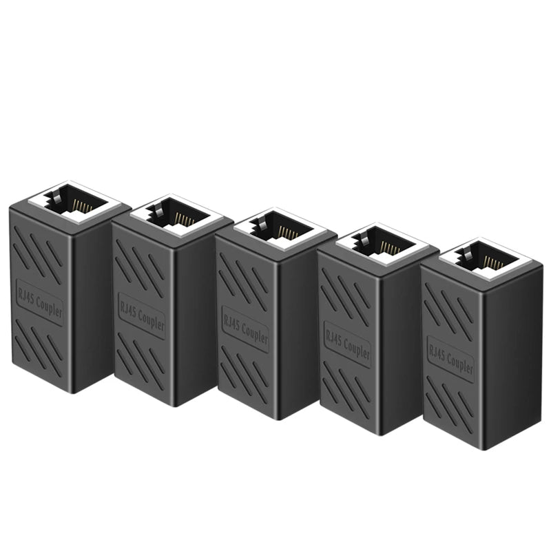 RJ45 Coupler Cat6 Cat5e Ethernet Cable Extender Adapter 1000Mbps LAN Zpaxo RJ45 1 To 1-5PCS