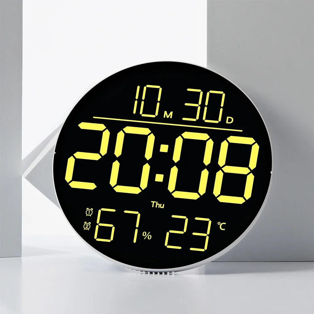 LED Multi-function RGB Wall Light Clock Date Temperature Display Auto Zpaxo