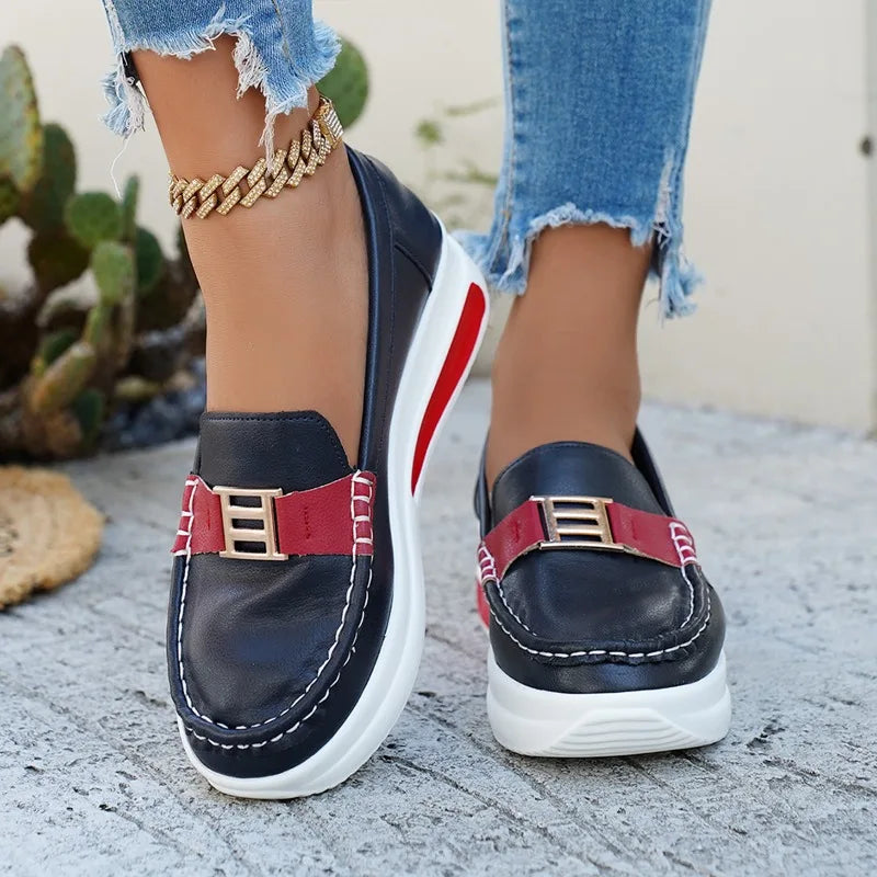 Loafers Spring Summer Single Shoe Women's Thick Bottom Round Head