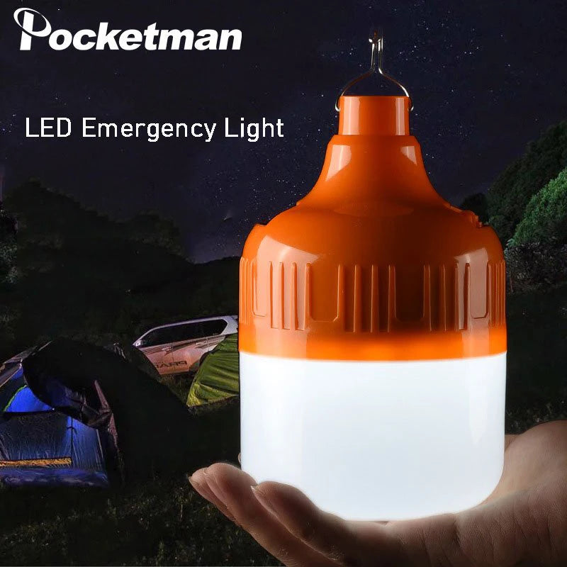 Rechargeable LED Emergency Bulb | USB Camping Hanging Lamp