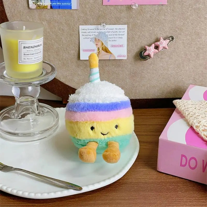 Cartoon Cake Plush Keychain Kawaii Creative Birthday Dessert Doll Zpaxo A1