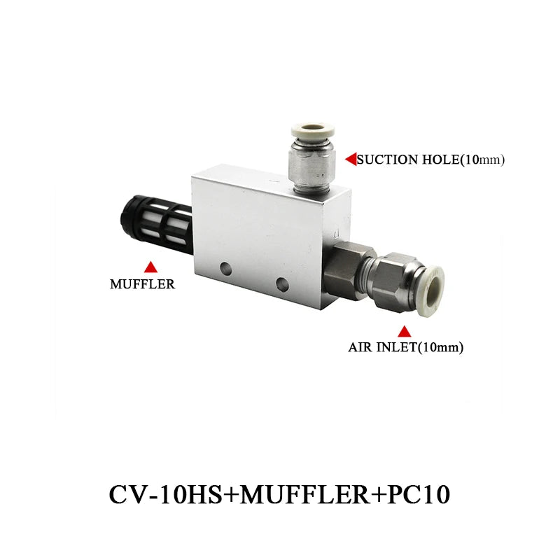 Vacuum Generator Large Flow Valve CV-15/20/25HS Manipulator Suction Cup Negative Pressure Switch Control Pneumatic Accessories Zpaxo CV-10HS-10mm