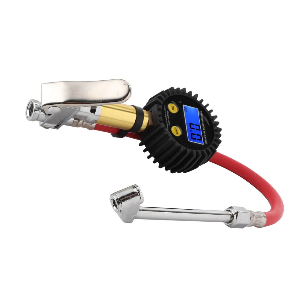 Tire Inflator Air Line Tyre Pump W Digital Pressure Gauge Tester
