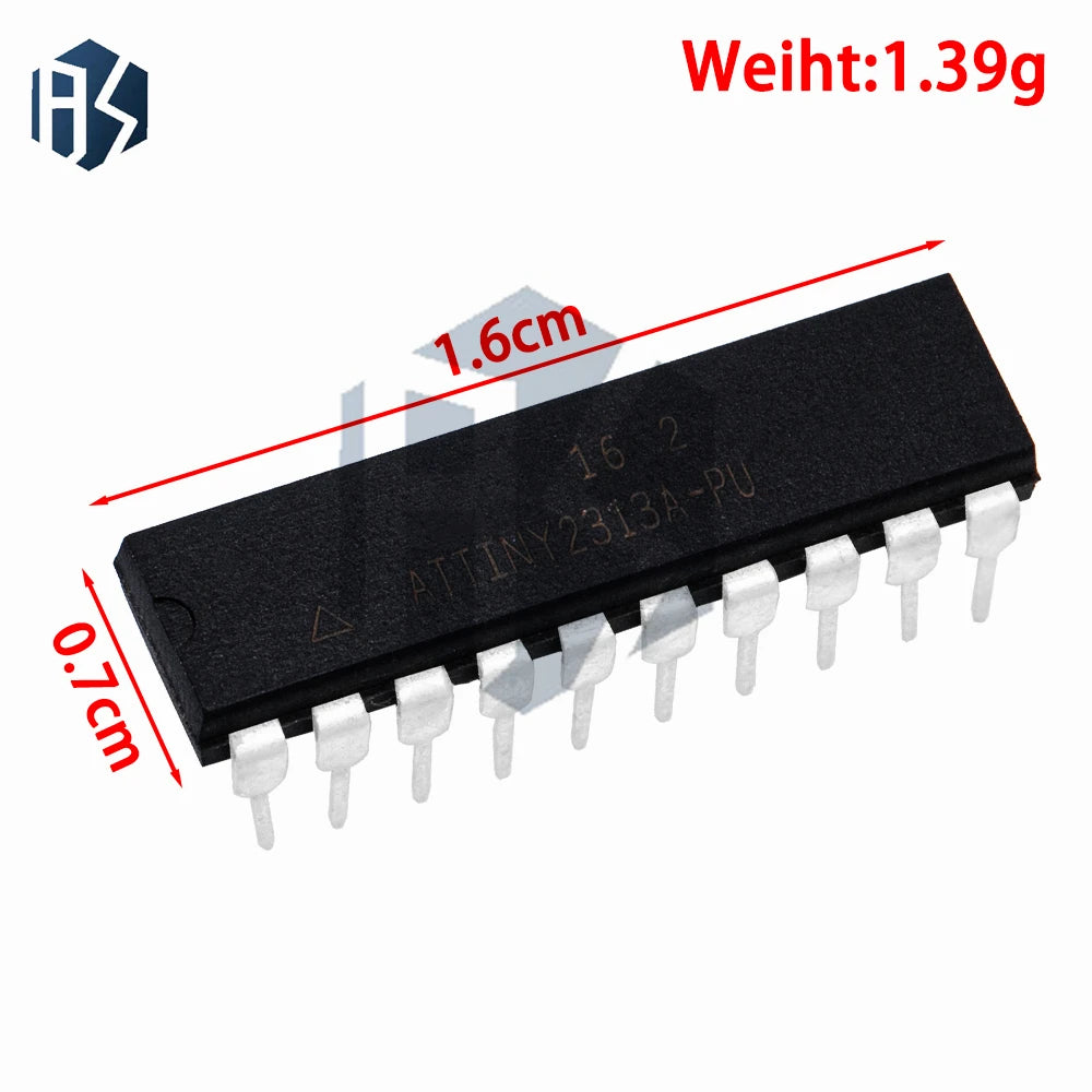 ATTINY2313A-PU DIP20 AVR Microcontroller, 8Bit 2KB Flash 2.5V~5V Original New Chip Zpaxo