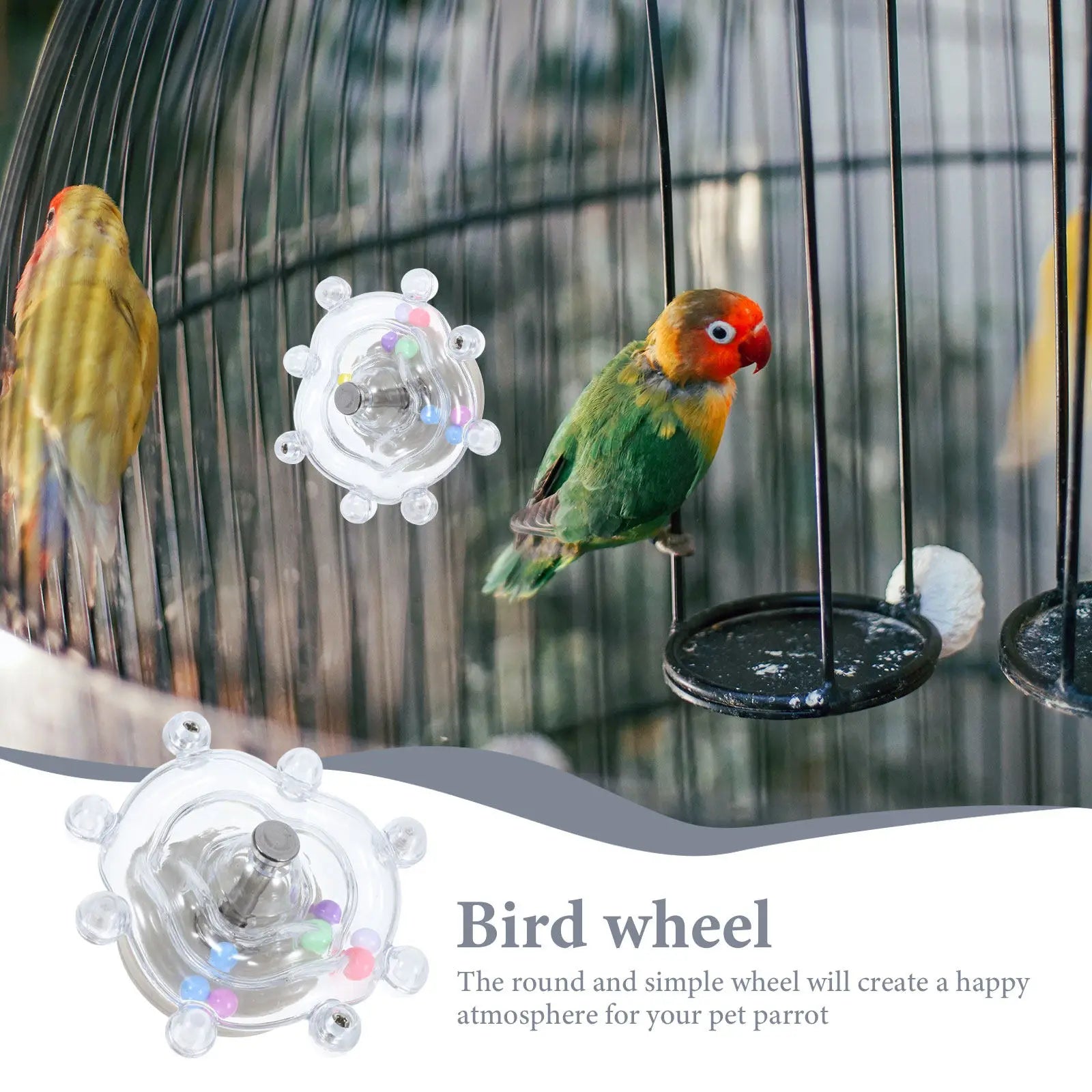 Small Parrot Hanging Wheel Rotating Interactive Climbing Workout Cage