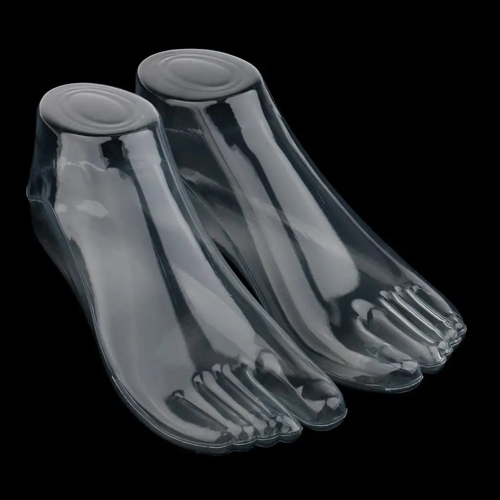 Female Plastic Mannequin Foot Model – Shoe & Sock Display Stand Mannequin Foot Display Zpaxo Clear