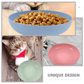 Shallow Round Cat Food Bowl Wheat Fiber PP Material Non-slip Stable