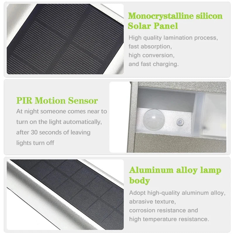 Solar Billboard Lights Sensor Outdoor Automatic 4 Modes Lighting LED Zpaxo