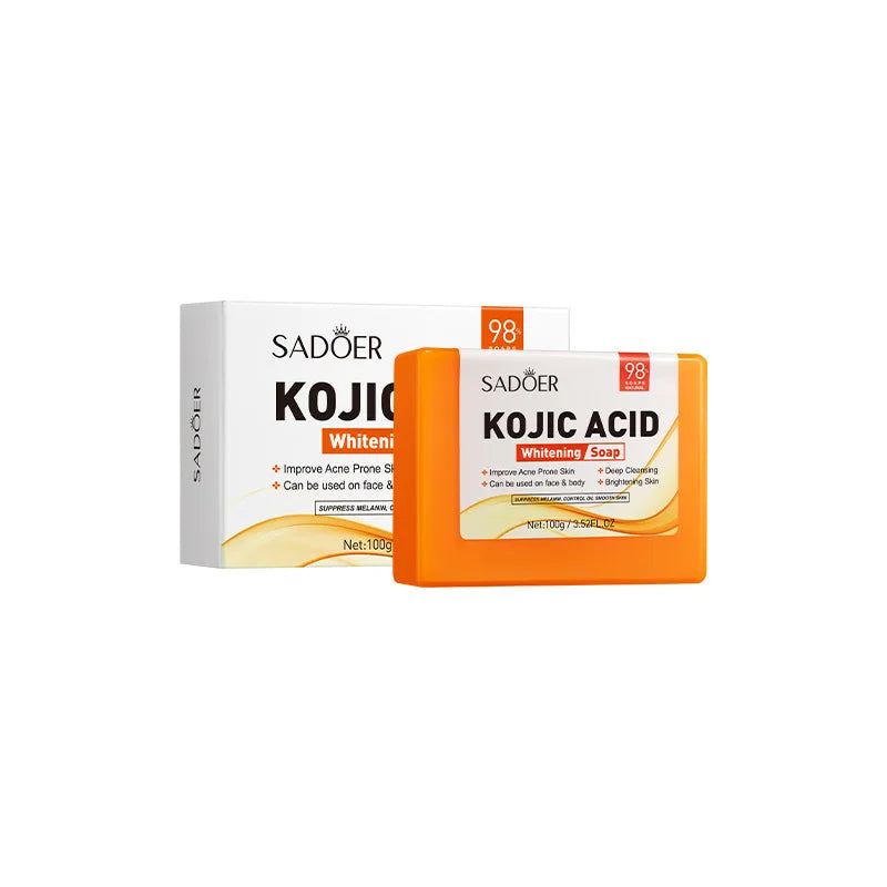 SADOER Kojic Acid Soap – Brightening Face & Body Cleanser Brightening Facial Soap Zpaxo