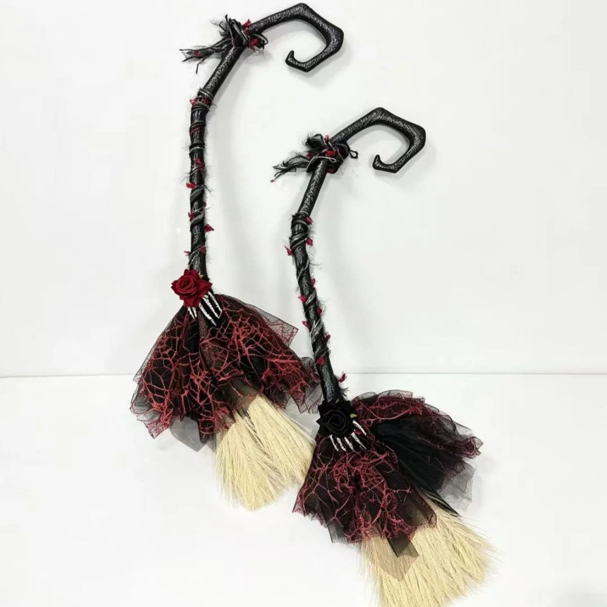 Halloween Witch Broom Plastic Witch Broomstick Broom Props Cosplay Broomstick for Halloween Costume Party Supplies Props Broom Zpaxo