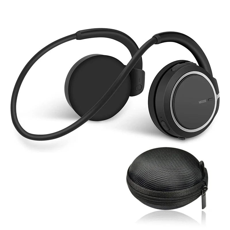 MP3 Player Bluetooth Headphones TF Card Slot Sport Wireless Earphones Zpaxo black