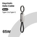 10cm USB-C to USB-C PD 60W Fast Charging Keychain Cable USB-C Charging Cable Zpaxo Black CC