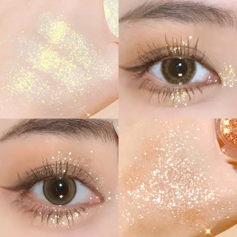 Monochrome Glitter Eyeshadow Pearlescent Highlighter Powder Makeup Zpaxo