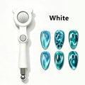 4 in1 Nail Art Magnetic Stick with Magnetic Beads Multi Functional Cat Eye Nail Magnet for Glass Bead Starfish Ribbon Effect Zpaxo 05 White