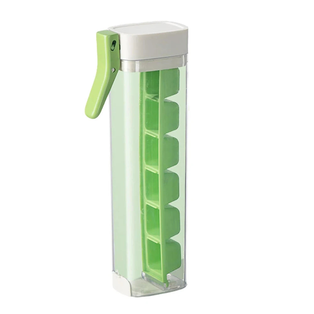 Ice Cube Mold with Hand Press Ice Maker 6-Grid Ice Cube Tray Cup Ice Tray for Refrigerator Ice Storage Zpaxo Green