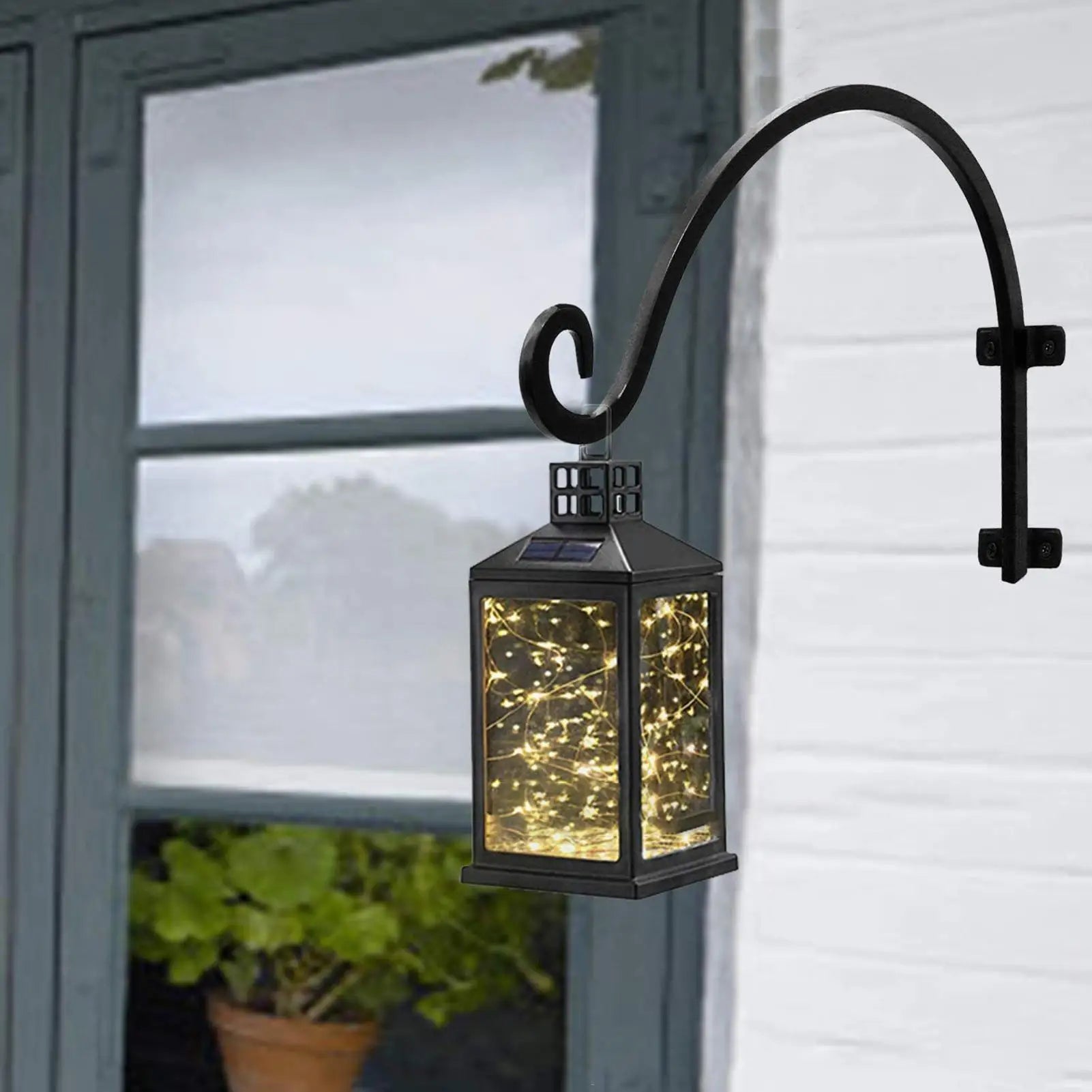 Plant Pot Hanger Heavy Duty Square Steel Wall Mount Flower Hook