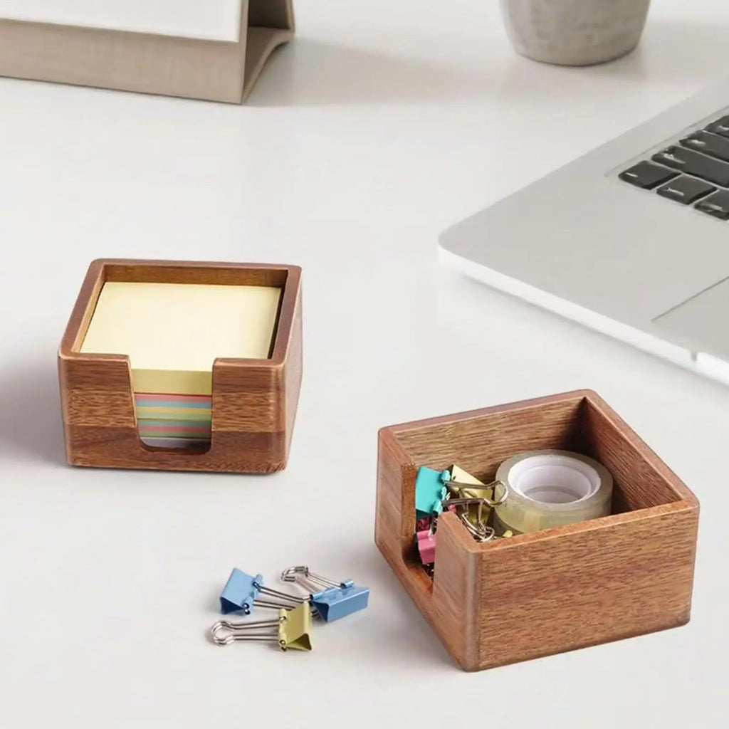 Sticky Note Holder 9 5x9 Wooden Non-slip Pads Notes Dispenser Office