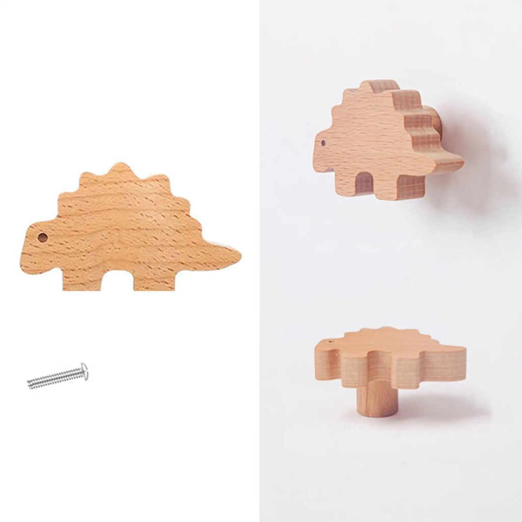 Animal Cabinet Knobs 6 Kids Drawer Pulls Decorative Dresser Dinosaur
