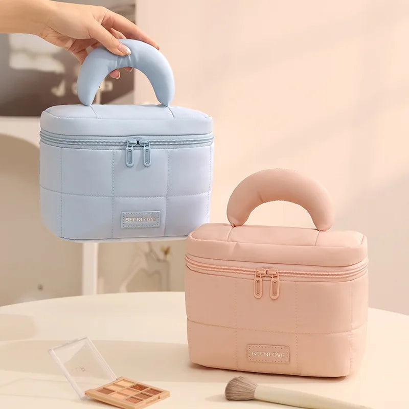 Large Capacity Cloud Open Makeup Bag – Travel Toiletry Organizer Travel Makeup Bag Zpaxo